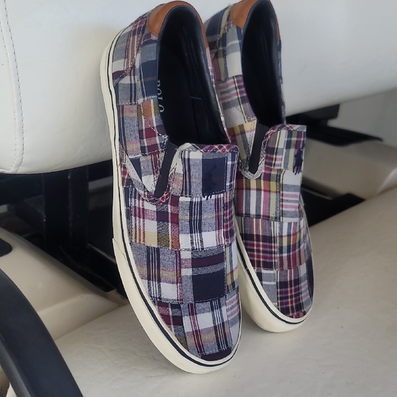Polo Ralph Lauren Other - Polo Ralph Lauren Mens Thompson Slip-On Plaid Patchwork Loafer Shoe Sz 13 Madras